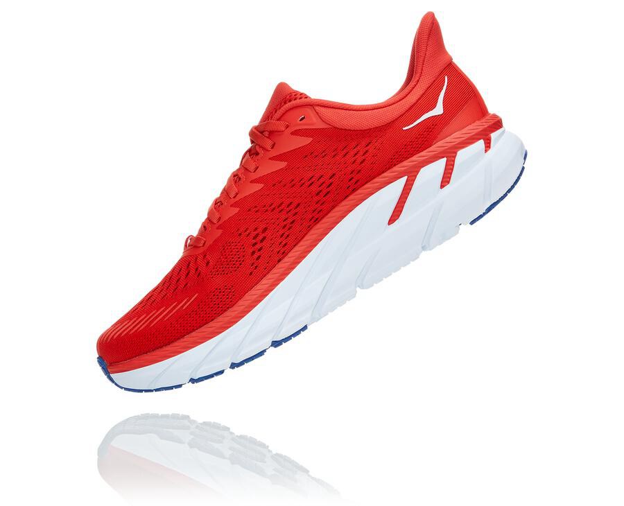 Hoka One One ランニングシューズ メンズ 赤/白 - クリフトン 7 - RH6092743